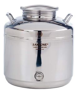 Sansone Stainless Steel Water Dispenser with Spigot, 3.96 Gallon, 15 Liters, Silver