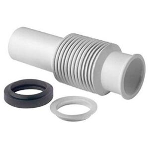 InSinkErator FDT-OO Flexible Discharge Tube, Retracts and extends 6 in. to 10 in, White & Black