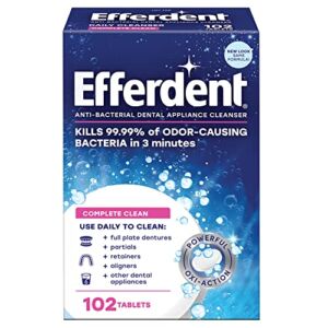 Efferdent Retainer & Denture Cleaner Tablets, Complete Clean , 102 Count