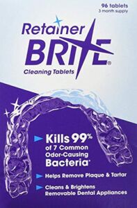 Retainer Brite Tablets for Cleaner Retainers and Dental Appliances – 96 Count