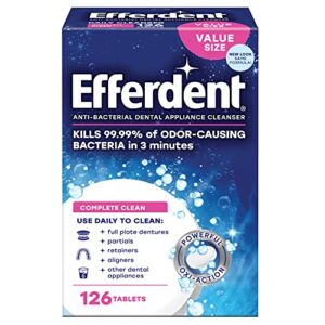 Efferdent Retainer & Denture Cleaner Tablets, Complete Clean , 126 Count