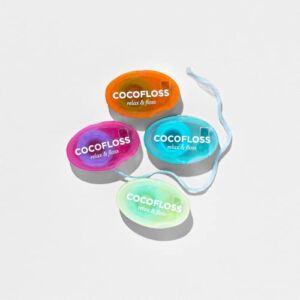 COCOFLOSS Coconut Oil–Infused Woven Dental Floss | Sampler: 4 Travel Floss Minis | Dentist-Designed, Waxed, Expanding Floss | Kid-Friendly & Vegan Floss | Mint, Coconut, Strawberry, and Orange Aromas
