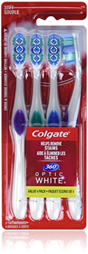Colgate 360 Optic White Whitening Toothbrush, Soft – 4 Count | The Storepaperoomates Retail Market - Fast Affordable Shopping