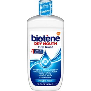 biotène Oral Rinse Mouthwash for Dry Mouth, Breath Freshener and Dry Mouth Treatment, Fresh Mint, 16 fl oz (445)