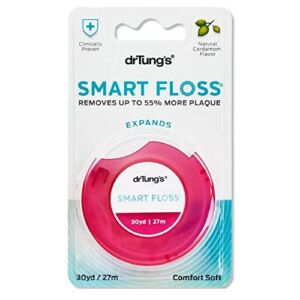 DrTung’s Smart Floss – Natural Floss, PTFE & PFAS Free Floss, Gentle on Gums, Expands & Stretches, BPA Free Floss – Natural Dental Floss Cardamom Flavor (Pack of 6)