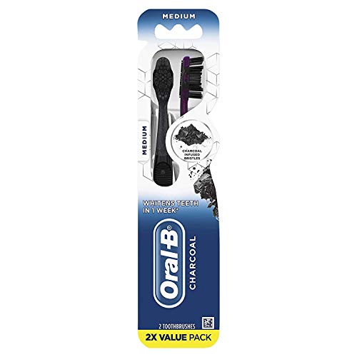 Oral-B Charcoal Toothbrush Whitening Therapy, Medium 2ct | The Storepaperoomates Retail Market - Fast Affordable Shopping
