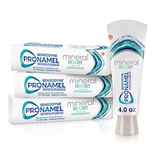 Sensodyne Pronamel Mineral Boost Enamel Toothpaste for Sensitive Teeth, to Replenish Minerals and Strengthen Enamel, Peppermint – 4 Ounces (Pack of 3)