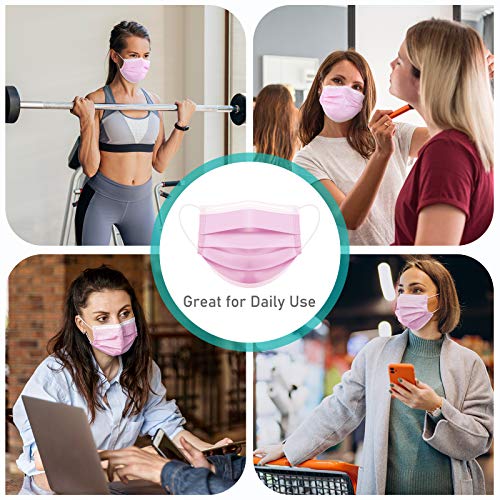 Assacalynn Pink Face Masks Disposable 50pcs, Kawai Cute Pink Masks For Women, 3 Ply Face Mask, Breathable Masks | The Storepaperoomates Retail Market - Fast Affordable Shopping