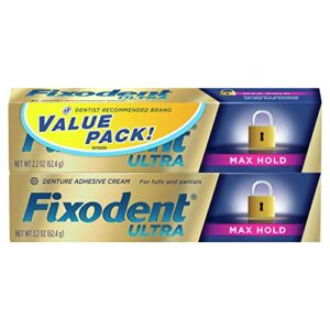 Fixodent Ultra Max Hold Denture Adhesive, 2.2 Ounce (Pack of 2)