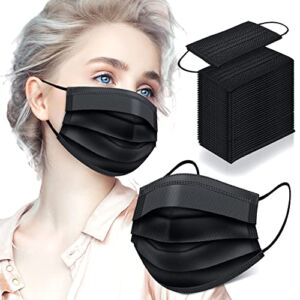 Black Disposable Face Masks 100 Pack Disposable Face Masks 3 Ply Black Face Masks Mascarillas Desechables Negras