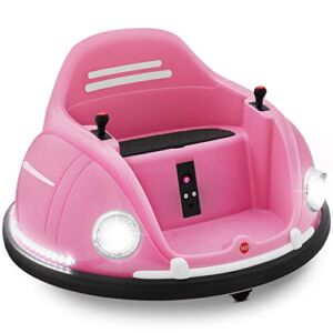 Best Choice Products 6V Electric Kids Ride On Bumper Car, 1.5 – 6 Years Old, Parent Remote Control, 360 Degree Spin, Lights, Sounds – Pink