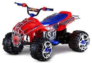 Kid Trax Marvel Spiderman Toddler ATV Ride On Toy, 12 Volt Battery, 3-7 Years, Max Rider Weight 88 lbs, LED Head Lights, Spider-Man Blue