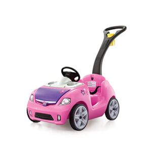 Step2 Whisper Ride II Ride On Push Toy Car, Pink – Ride On Car with Included Seat Belt, Easy Storage and Transport, Makes a Great Stroller Alternative