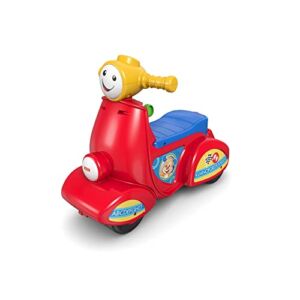 Fisher-Price Laugh & Learn Smart Stages Scooter, musical ride-on toy with Smart Stages learning content for toddlers ages 1 to 3 years