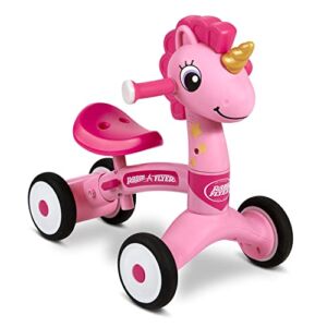 Radio Flyer Lil’ Racers: Sparkle The Unicorn Ride on Toy, for Ages 1-3
