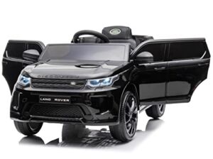 Hetoy Ride on Car for Kids 12V Power Battery Electric Vehicles Licensed Land Rover Ride On Truck w/ Parent Remote Control, MP3 Player, Rocking, Pull Rod  (Black)