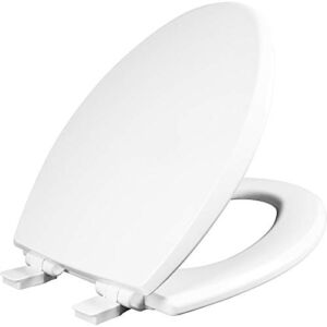 Mayfair 1847SLOW 000 Kendall Slow-Close, Removable Enameled Wood Toilet Seat That Will Never Loosen, 1 Pack ELONGATED – Premium Hinge, White