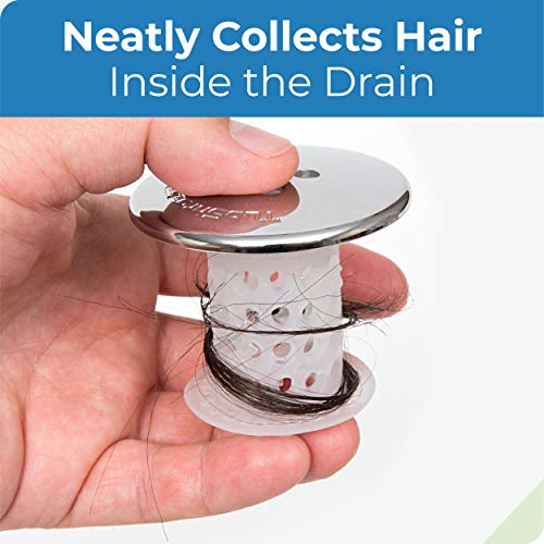 TubShroom Tub Drain Hair Catcher, 2 Pack, Chrome – Drain Protector and Hair Catcher for Bathroom Drains, Fits 1.5” – 1.75” Bathtub and Shower Drains | The Storepaperoomates Retail Market - Fast Affordable Shopping