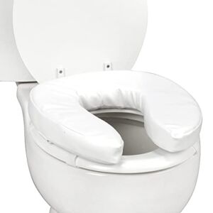 DMI Raised Toilet Seat Toilet, Toilet Seat Riser, FSA HSA Eligible Seat Cushion and Toilet Seat Cover to Add Extra Padding to the Toilet Seat while Relieving Pressure, 2 Inch Pad, White
