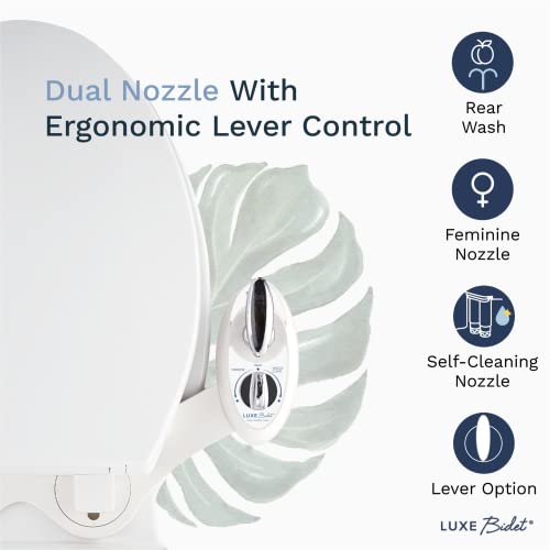 LUXE Bidet NEO 180 – Non-Electric Bidet Toilet Attachment with Self-cleaning Dual Nozzle and Adjustable Water Pressure for Sanitary and Feminine Wash w/ Lever Control (White) | The Storepaperoomates Retail Market - Fast Affordable Shopping