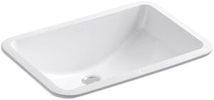 Ladena 2214-0 Rectangular undermount Bathroom Sink with Curved Bottom, 20-7/8″ W x 14-3/8″ L, White