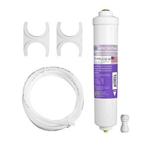 APEC Water Systems PHPLUSKIT-38 10″ US Made Alkaline High Purity pH+ Calcium Carbonate Inline Filter Kit with 3/8″ D Tubing Quick Connect, 1 Count (Pack of 1), White