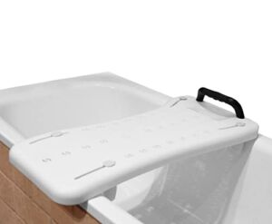 Pepe – Bath Board for Disabled (29.5″), Suspended Bath Seats for Adults, Bath Transfer Seat Wrinkled Surface, Bathroom Board for Bath, Bath Board Seat for Elderly, Flat Bathtub Seat with Handle