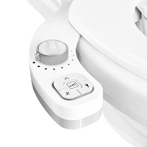 SAMODRA Non-Electric Hot and Cold Water Bidet – Self Cleaning Dual Nozzle (Frontal and Rear Wash) Bidet Toilet Seat Attachment with Independent Adjustable Water Pressure (Posterior & Feminine, White)
