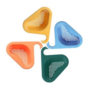 OFCTACK Swan Drain Strainer Basket 4 Pack Plastic Kitchen Garbage Disposal Stopper Sink Corner Accessories for Faucets Diameter Max 1.8 inches, Multicolored