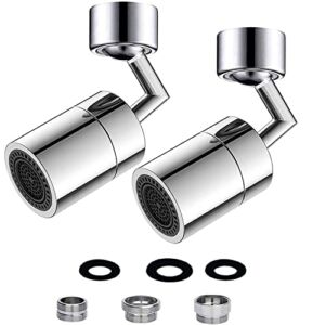 2PCS Universal Splash Filter Faucet, 720°Rotatable Kitchen Anti-Splash Faucet Aerator with 2 Water Faucet ,4-Layer Net Filte, Leakproof Design Double O-Ring Sink Aerator