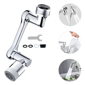 1080° Swivel Faucet Extender, Universal Rotating Splash Filter Faucet Aerator, 2 Mode Swivel Filter Extension, Kitchen Bathroom 360° Angle Rotatable Robotic Arm Faucet Extender