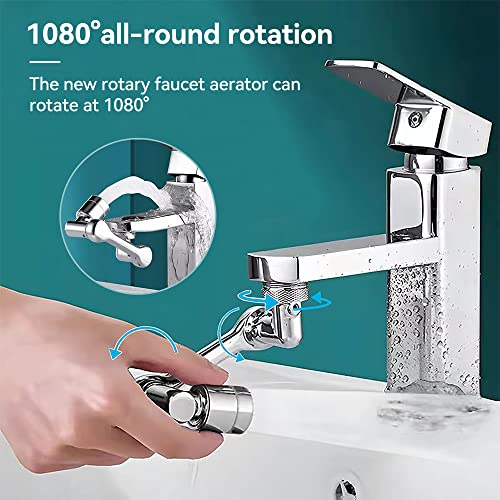 Ckedes Faucet Extender 1080°Large-Angle universal Rotating Faucet Aerator Rotatable 2 in 1 faucet Splash Filter Kitchen/Bathroom Sink Sprayer Adapter | The Storepaperoomates Retail Market - Fast Affordable Shopping