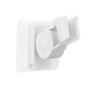 KnnRiim Shower Head Holder,Plastic Bathroom Strong Adhesive Showerhead Adapter,Wall Mount Adjustable Handheld Shower Head Holder Bracket,Waterproof,Relocatable Shower Wand Holder,White