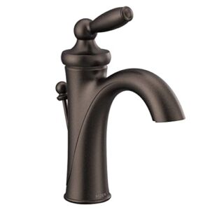 Moen Brantford Oil-Rubbed Bronze One-Handle Low-Arc Bathroom Faucet with Optional Deckplate, 6600ORB
