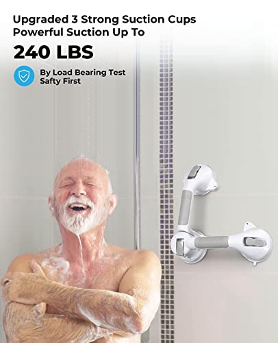 Wiicare Shower Handle Shower Grab Bars Angle Adjustable with Indicators, 3 Strong Suction Cup Anti Slip Steady Grab Bar for Elderly, Seniors, Disabled, Handicap 24 inch | The Storepaperoomates Retail Market - Fast Affordable Shopping