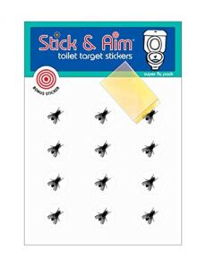 Urinal Fly Bulk Pack (13 Targets) Toilet Aiming Stickers with Applicator Tool – Sticks on Wet Surface