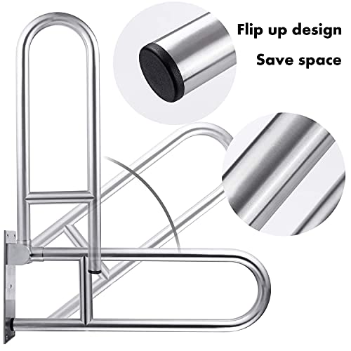 Handicap Grab Bars, Flip Up Bathroom Toilet Grab Bar, Wall Mount Handrails, 31.4 Inch Stainless Steel Handicap Shower Rails Provide Safety Grab for Pregnant Woman Elderly Disabled | The Storepaperoomates Retail Market - Fast Affordable Shopping