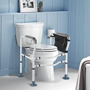 KSITEX Toilet Safety Rails and Frame, Toilet Handles for Elderly, Toilet Supports for Seniors, Handicap Heavy Duty Grab Bar