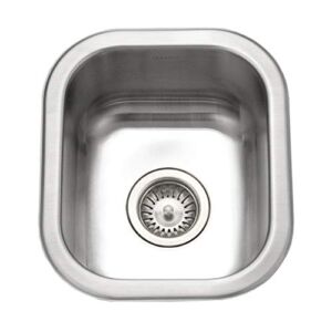 Houzer Club Series Undermount Small Bar/Prep Sink, One Basket Strainer Included; 3-1/2″ Drain Opening, CS-1307-1