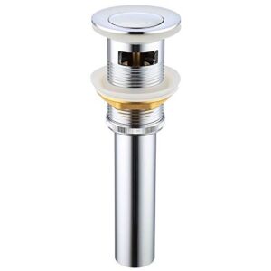 KES Bathroom Sink Drain with Overflow Vessel Sink Lavatory Vanity Pop Up Drain Stopper Polished Chrome Finish, S2007A-CH