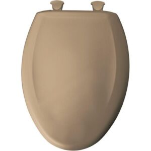 Bemis 1200SLOWT 148 Slow Sta-Tite Elongated Closed Front Toilet Seat, Mexican Sand