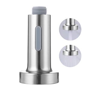 Pull Down Faucet Sprayer Head,Kitchen Faucet Head Replacement, Angle Simple Kitchen Sink Faucet Parts, Pull Down Faucet Sprayer Head Nozzle, Stream Spray and Pause Mode (Brushed Nickel-Spring)