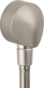 hansgrohe FixFit Handheld Shower Wall Outlet 1/2-inch Thread Connection Round Modern Flush Mount in Brushed Nickel, 27458823