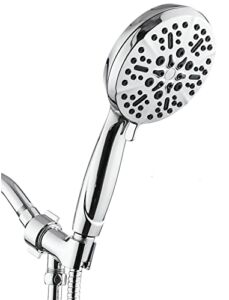 High Pressure Shower Heads with Handheld – 5″ Bathroom Rain Shower Head – 5 Spray Settings High Flow Handheld Shower Head with 60” Long Hose and Adjustable Bracket – The Perfect Replacement Showerhead