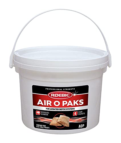 Roebic AOP Air-O-Paks for Aerated Septic Systems, Dissolves in Water to Degrade Grease, Proteins, Soaps and Chemicals, Contains Four 8-Ounce Packets | The Storepaperoomates Retail Market - Fast Affordable Shopping