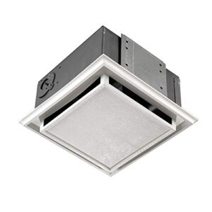 Broan-Nutone 682 Duct-Free Ventilation Fan, White Square Ceiling or Wall Exhaust Fan with Plastic Grille