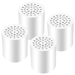 Laicky 4 Pack 20 Stage Shower Filter Universal Replacement Cartridge Hard Water Purifier Removes Chlorine, Heavy Metals, Iron, Other Sediments, Water Softener with High Output, Skin and Hair Healthy
