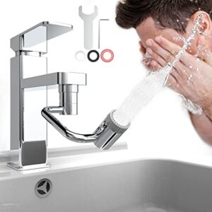 Faucet Extender, 1080° Swivel Faucet Aerator Rotatable Multifunctional Extension Faucet, Large-Angle Ratating Universal Splash Filter Faucet Attachment Faucet Swivel Adapter for Bathroom Kitchen Sink