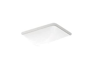 KOHLER 20000-0 Caxton Rectangle Undermount Bathroom Sink, 20-1/4″ W x 15-11/16″ L, White