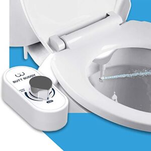 BUTT BUDDY – Bidet Toilet Seat Attachment & Fresh Water Sprayer (Easy to Install, Universal Fit, No Plumbing or Electricity Required | Self-Cleaning Nozzle, Adjustable Pressure Control, USA Stock)